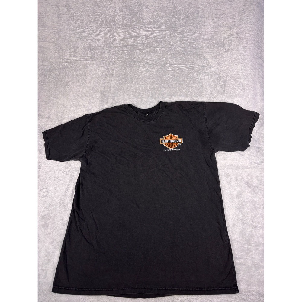 Harley-Davidson Motor Cycles Pattaya Thailand Biker T-Shirt Mens XL Black